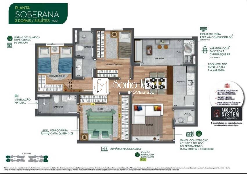 Apartamento à venda com 3 quartos, 75m² - Foto 3