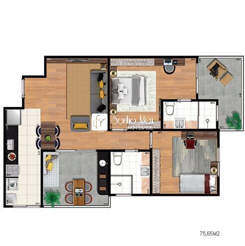 Apartamento à venda com 2 quartos, 75m² - Foto 4